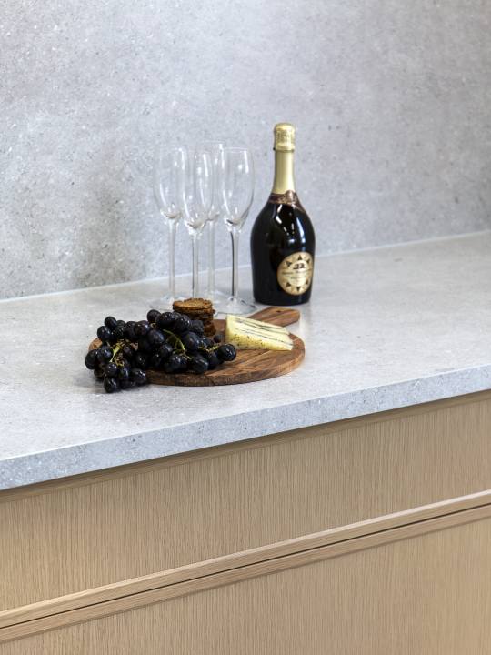 Close up shot of pool with palm tree shadow